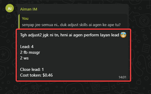 Aiman IM Lead Performance Screenshot